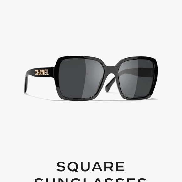 CHANEL Black Square Sunglasses